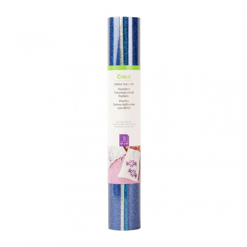 3 Hojas de Iron-On Glitter Moonlight Cricut 12 x 12 pulgadas | 2004400